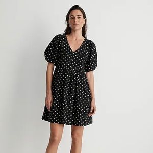Madewell Size 2 Midi Dress with Puff Sleeves